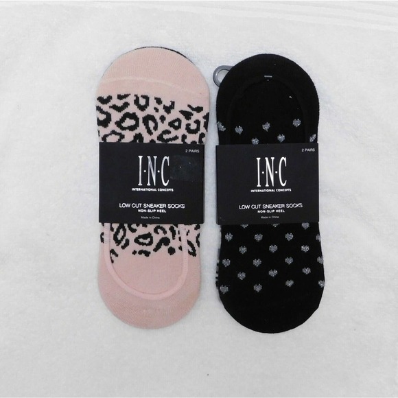 F213 I.n.c. Pink 2-Packs of 2 Women's Printed Liner Socks - Picture 1 of 1